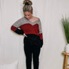 Red Velvet Colorblock Sweater - LAST ONE