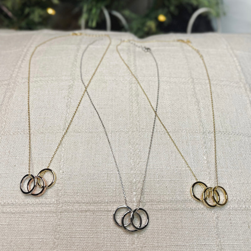 Open Circle Pendant Necklace (3 Colors)
