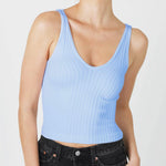 Perfect For Me Ribbed Tank - Light Blue