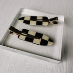 Crease Free Hair Clips Set - Black Checkered - LAST ONE
