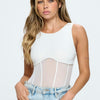 Night Out Mesh Corset Bodysuit - Ivory
