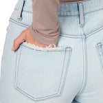 Lena Distressed Straight Denim