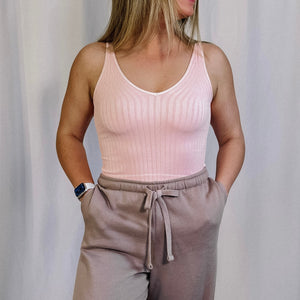 Perfect For Me Ribbed Tank - Baby Pink