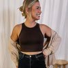 Classic Crop Tank - Brown