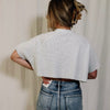 Chill Out Waffle Knit Henley Crop Top - Mist