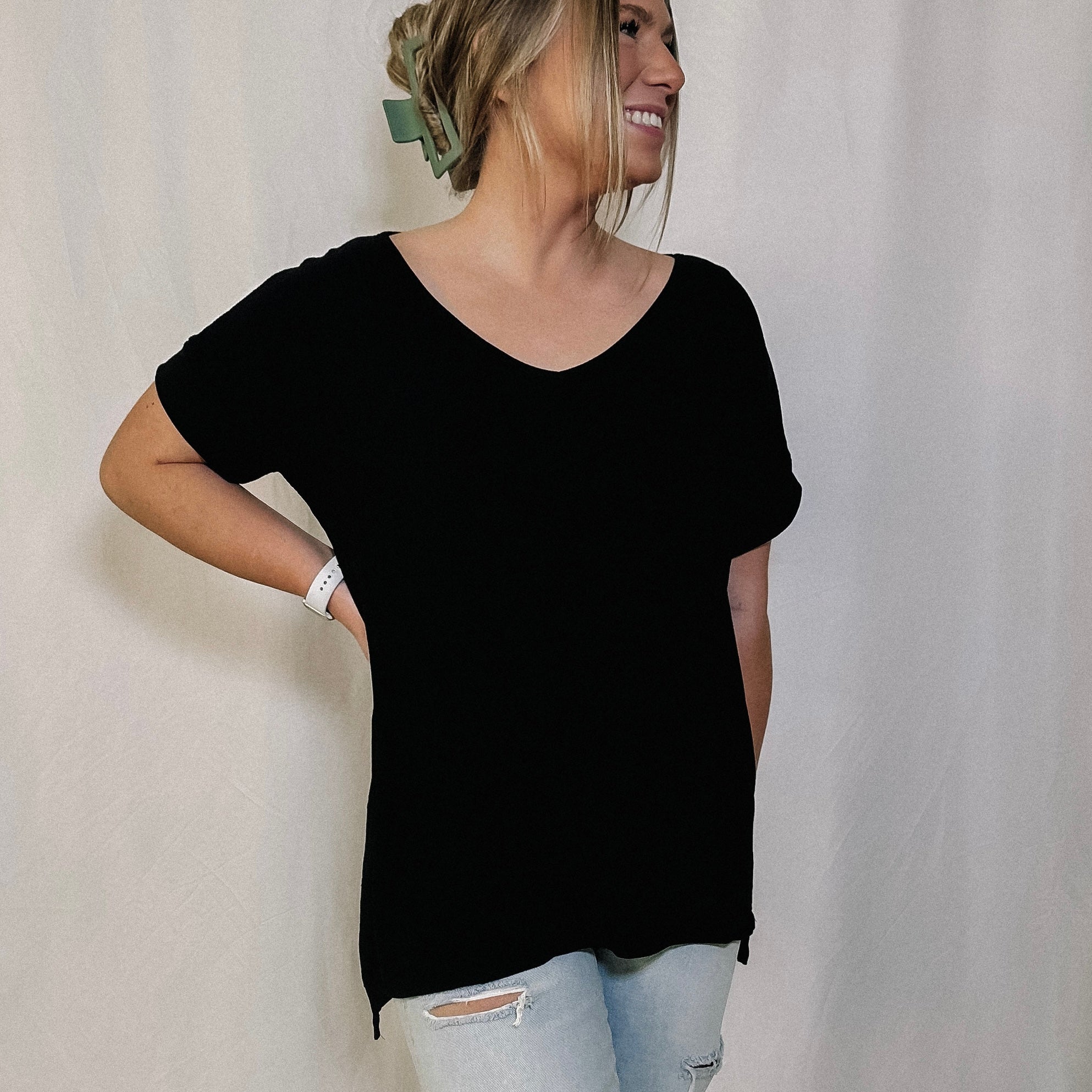 Back To The Basics Tunic Top - Black - LAST ONE