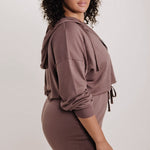 Out The Door Zip-Up Jacket - Brown