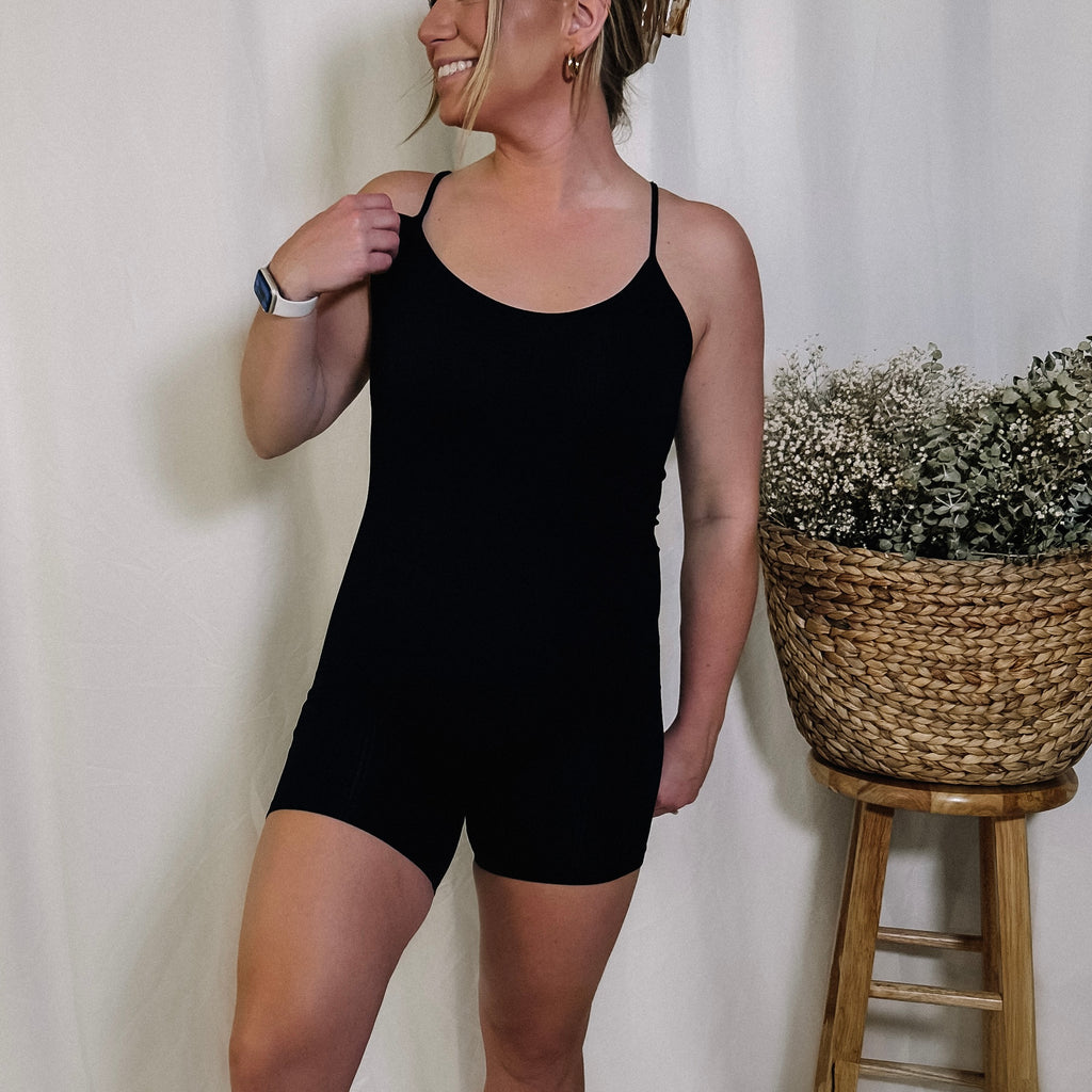 Go-To Seamless Ribbed Fitted Romper