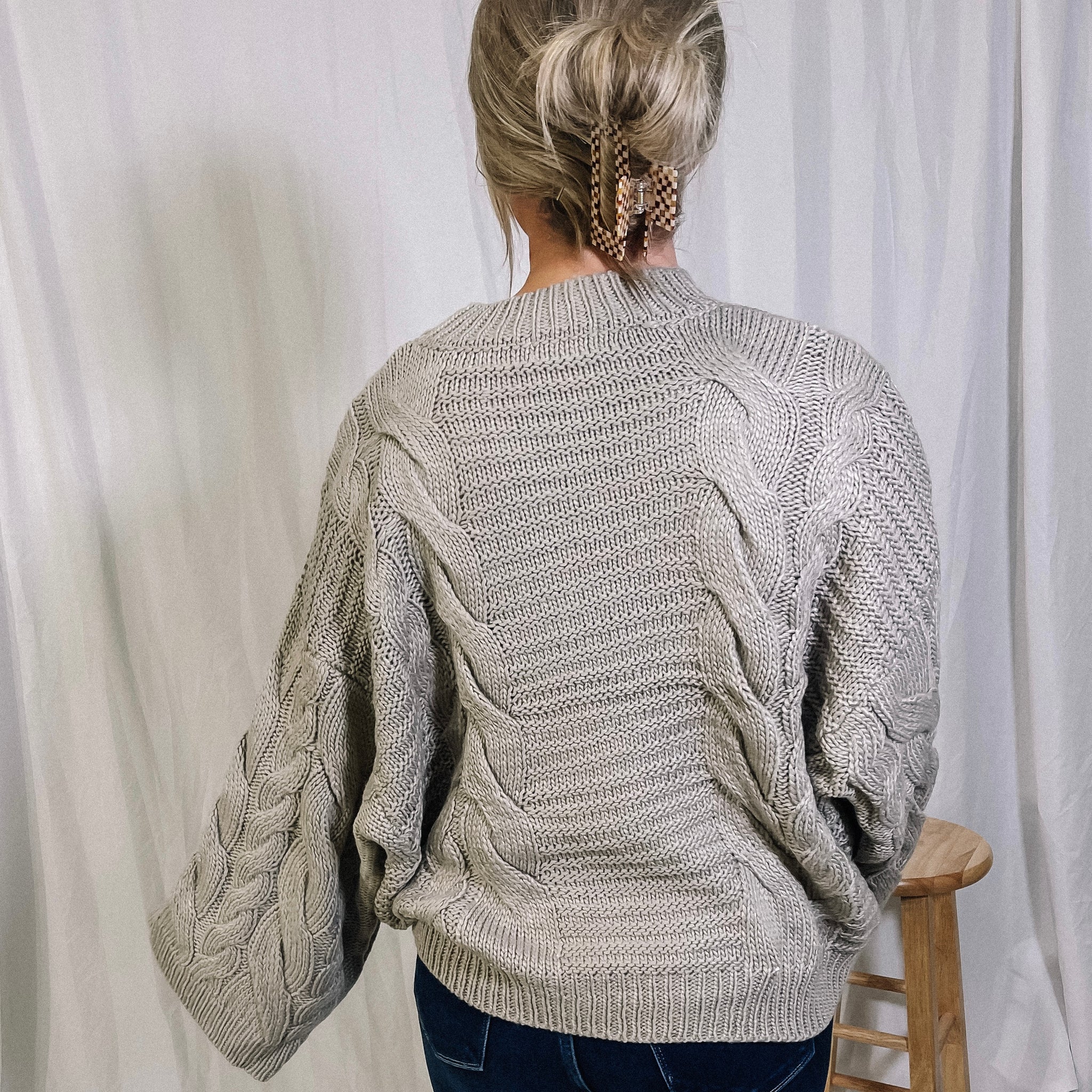 Baby It's Cold Outside Oversized Sweater - Light Grey - LAST ONE