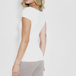 Basic Cap Sleeve Top - White