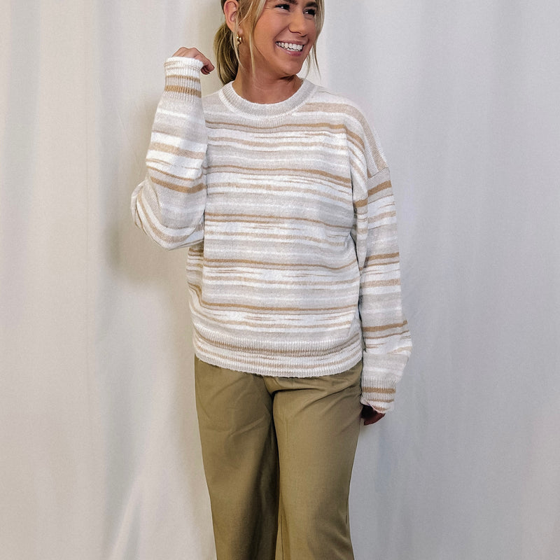 Soho Neutral Striped Sweater