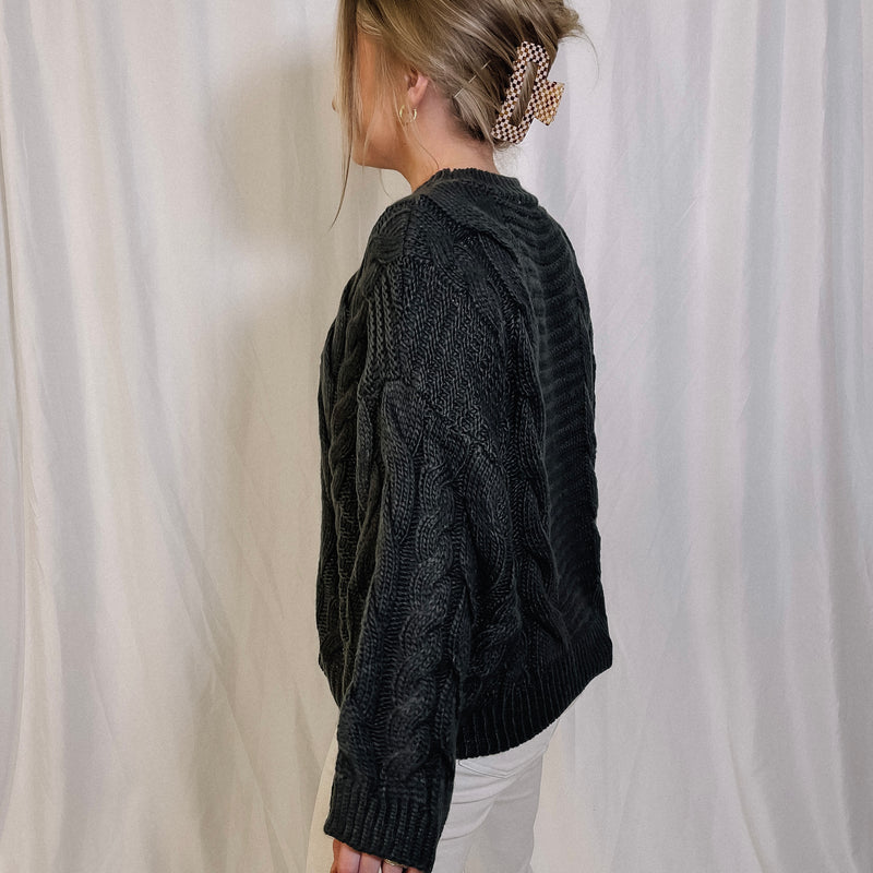 Baby It's Cold Outside Oversized Sweater - Charcoal