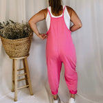 Same But Different Oversized Jumpsuit - Hot Pink