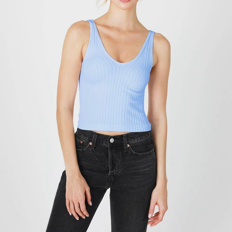 Perfect For Me Ribbed Tank - Light Blue