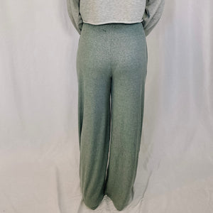 Coffee & Chill Ribbed Pants - Heathered Sage - LAST ONE