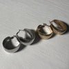Ribbed Hoop Earrings (2 Colors)
