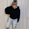 Keep It Casual Cropped Hoodie - Black