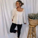 Less Is More Babydoll Top - Cream