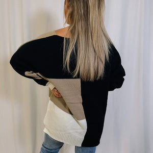 Black & Tan Colorblock Sweater