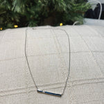 Gold Dipped Bar Necklace With Rhinestone (2 Colors)