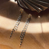 Thin Mini Chain Fringe Dangle Earrings ( 2 Colors)